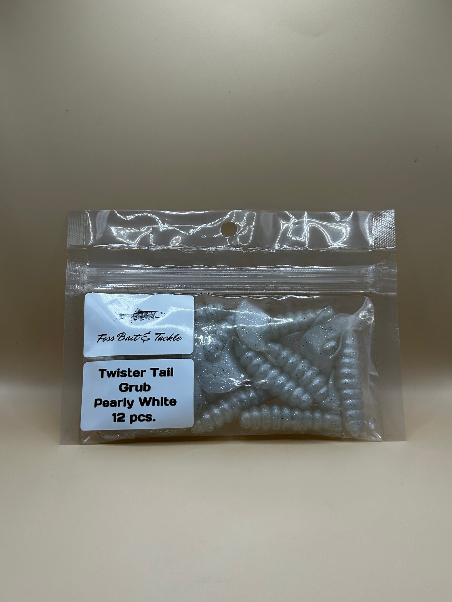 Pearly White Twister Tail 12pk 3in